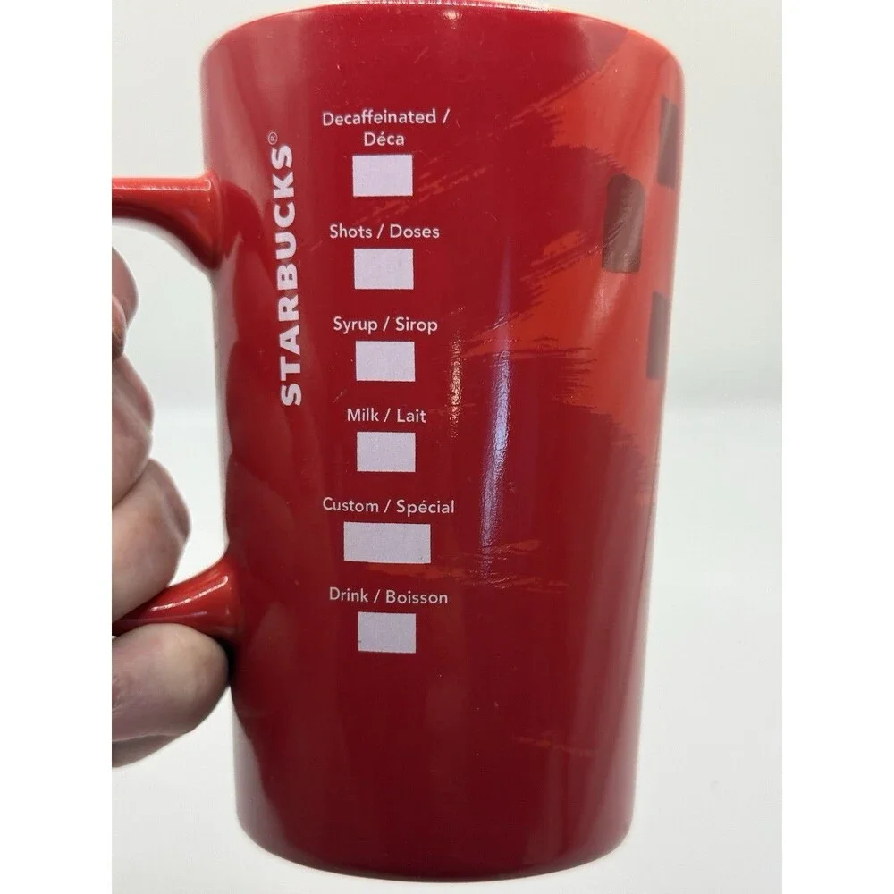 2014 Starbucks Tall Red Christmas Blend 12 oz.  Coffee Cup Mug.